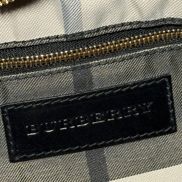 Burberry Women’s Leather Hobo Bag Black Luxury Designer Purse - Picture 6 of 9